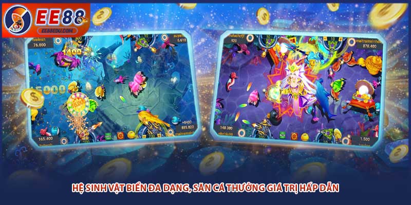 Hệ sinh vật biển đa dạng, săn cá thưởng giá trị hấp dẫn